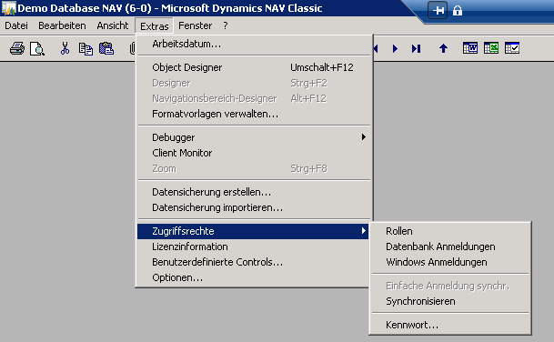 Kennwörter ändern in Microsoft Dynamics NAV 2009R2